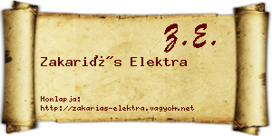 Zakariás Elektra névjegykártya